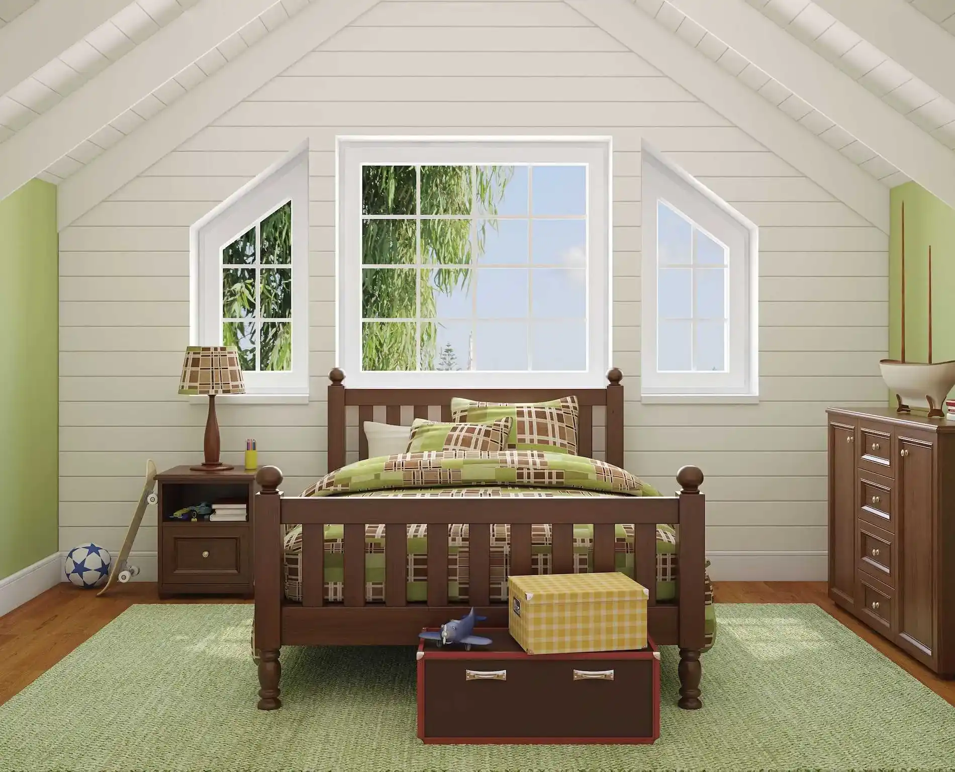 bedroom with replacement windows